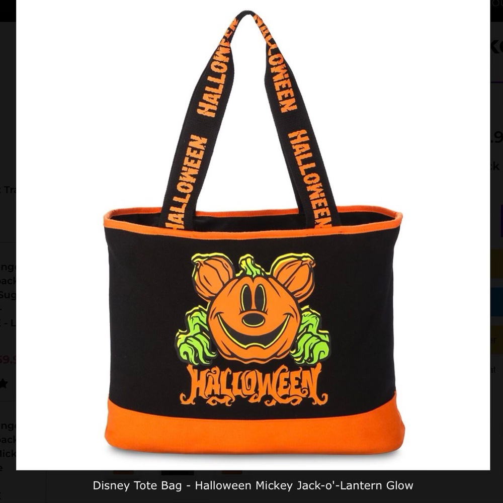 2024 Disney Park Halloween Tote - Glows In The Dark